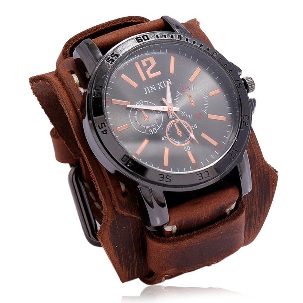 ✨✨BRAND NEW Punk Style Vintage Handmade Leather Watch - Picture 2 of 13
